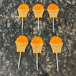 Vintage Basketball Cake or Cupcake toppers.